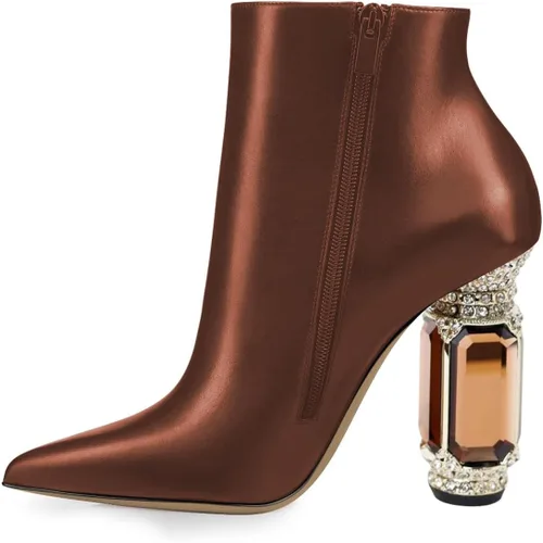 Miniatura 168 de FSJ Botas de tacón alto con punta puntiaguda para mujer, con tacón alto, con cremallera lateral brillante, estilo casual, para uso diario, zapatos