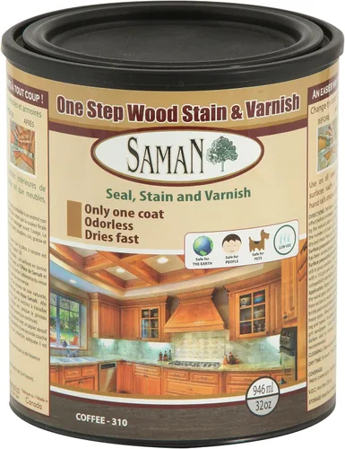 Miniatura 13 de SamaN Interior One Step Sellador, Tinte y Barniz para Madera – Tinte a Base de Aceite Sin Olor - Protección para Muebles y Madera Fina
