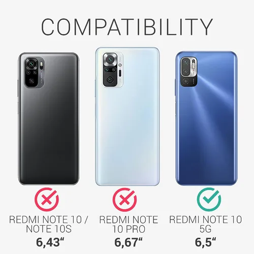 Miniatura 6 de kwmobile Funda compatible con Xiaomi Redmi Note 10 5G - Funda protectora de silicona TPU suave y delgada - Negro mate