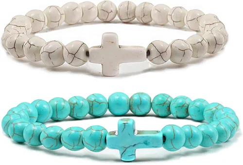 Miniatura 10 de Pulseras de turquesa para mujer, pulsera de gema de energía equilibrada, pulsera unisex, pulsera de yoga azul, pulsera de chakras para mujer, regalo
