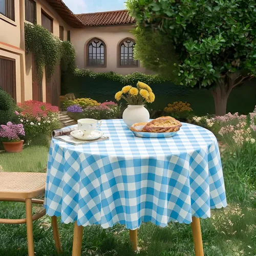 Miniatura 47 de MANGATA CASA Mantel de cuadros rosa para mesas cuadradas, mantel a cuadros, impermeable, para cocina y mesa, mantel de poliéster a cuadros sin Rosa