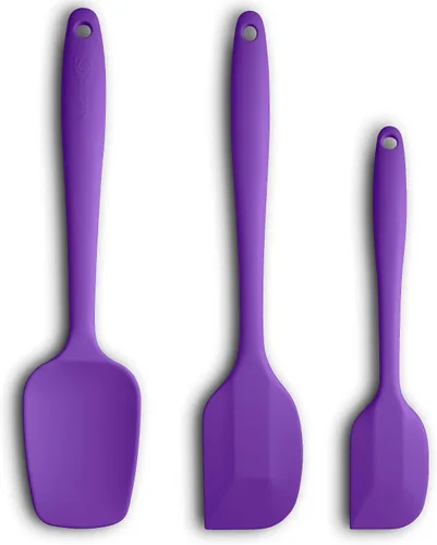 Miniatura 20 de Juego de espátulas de silicona de 3 piezas, mango ergonómico, espátulas de alta resistencia al calor, espátulas de goma antiadherentes con núcleo