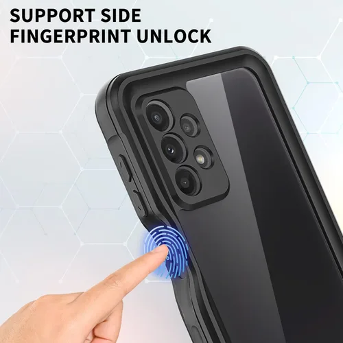 Miniatura 3 de Funda impermeable para Samsung Galaxy A23 5G, con protector de pantalla y cordón integrado, a prueba de polvo, a prueba de golpes, resistente