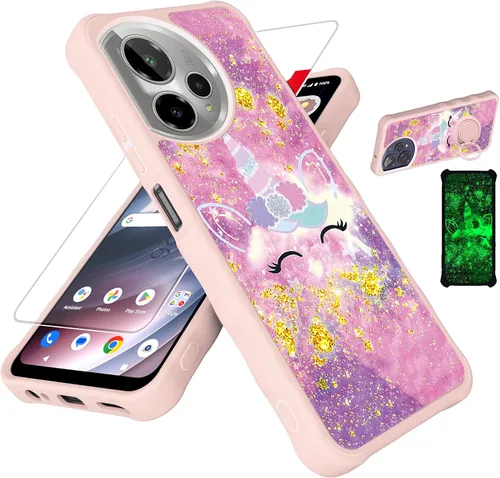 Miniatura 68 de jioeuinly JSF-DJS - Funda compatible con Nothing Phone 2a con protector de pantalla de vidrio templado, policarbonato duro + silicona suave, soporte