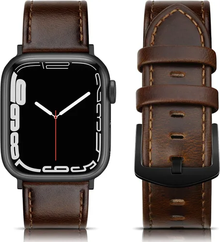 EDIMENS - Correas de cuero compatibles con Apple Watch de 1.81 pulgadas, 1.77 pulgadas, 1.73 pulgadas, 1.65 pulgadas (Serie 1 2 3) para hombre y