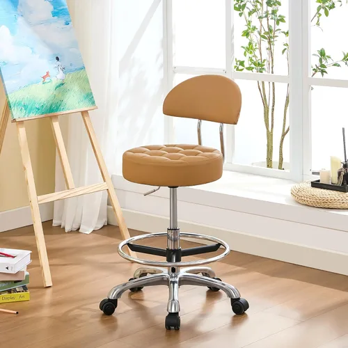 FIRAVOE Sillas giratorias para escritorios (altura ajustable de 20"-27") (cómoda silla de salón) silla de tocador de maquillaje con capacidad de 300