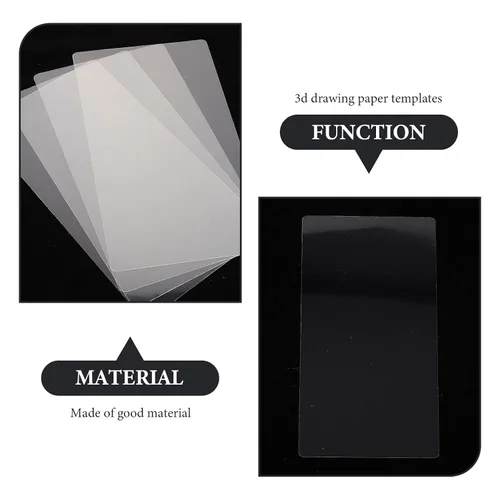 Miniatura 4 de EXCEART Tapete de impresión de bolígrafo 3D, tablero de dibujo transparente, paquete de 10 plantillas de 7.08 x 3.93 pulgadas para niños
