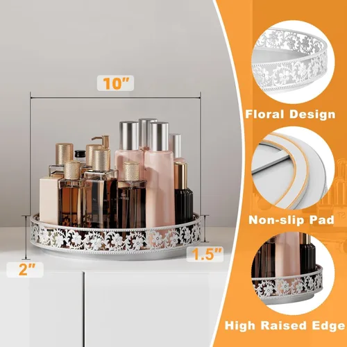 Miniatura 3 de Lazy Susan - Organizador giratorio de 10 pulgadas, estante de especias giratorio de 360 grados Lazy Susan para gabinete, mesa de comedor, encimera