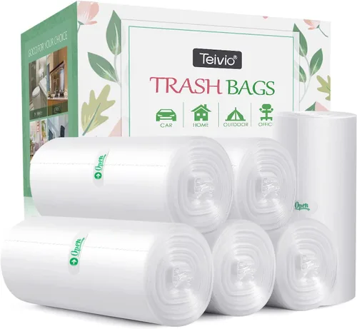 Miniatura 20 de Bolsas de basura fuertes de 1.2 galones, 220 unidades, bolsas de basura para baño, bolsas de plástico pequeñas para la oficina en casa, cocina, se