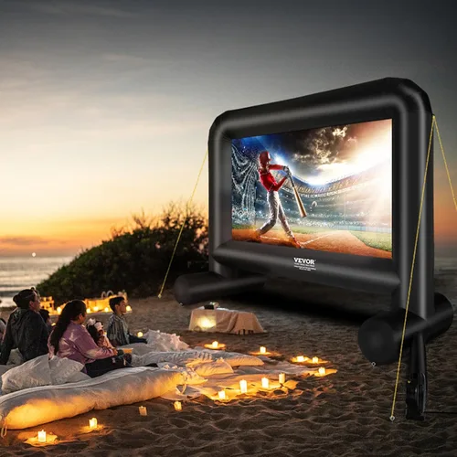 Miniatura 8 de VEVOR Pantalla de cine inflable, pantalla de proyector inflable de 16 pies para exteriores con soplador y bolsa de transporte, proyección