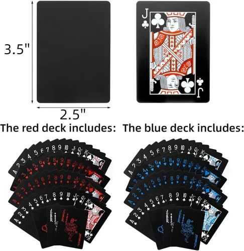 Miniatura 2 de Pumtus 6 barajas de cartas de póquer impermeables, cartas de plástico de PVC, naipes de índice estándar con caja de regalo, cartas de truco