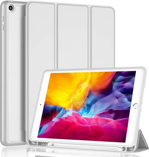 Miniatura 10 de iMieet Funda para iPad 9.7 (modelo 2018/2017, 6ª/5ª generación), funda inteligente con soporte para lápiz y parte trasera de silicona suave de piel