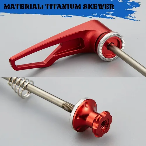 Miniatura 4 de Juego de brochetas de liberación rápida mejorado de titanio para bicicleta de carretera MTB Rojo para MTB