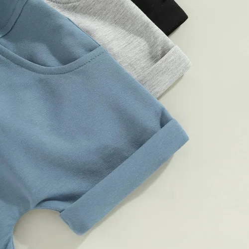 Miniatura 4 de Bagilaanoe Pantalones cortos de verano para bebé, pantalones cortos lisos, casuales, cintura elástica, pantalones cortos para correr