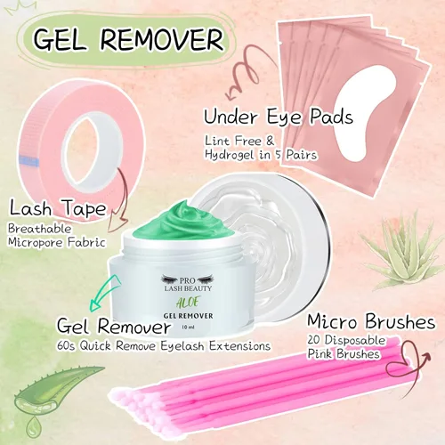 Miniatura 2 de Kit de removedor de extensiones de pestañas, 0.3 onzas líquidas, removedor de pestañas de fragancia para extensiones de pestañas, aroma de aloe