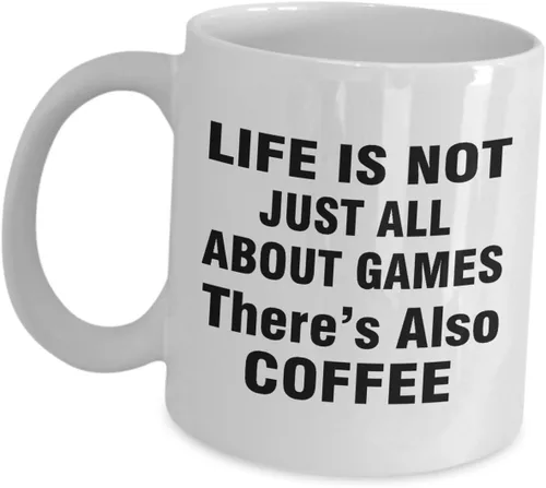 Divertido regalo para diseñador de vídeo, la vida no es sólo todo sobre los juegos que también se encuentran en el café, para jugadores,