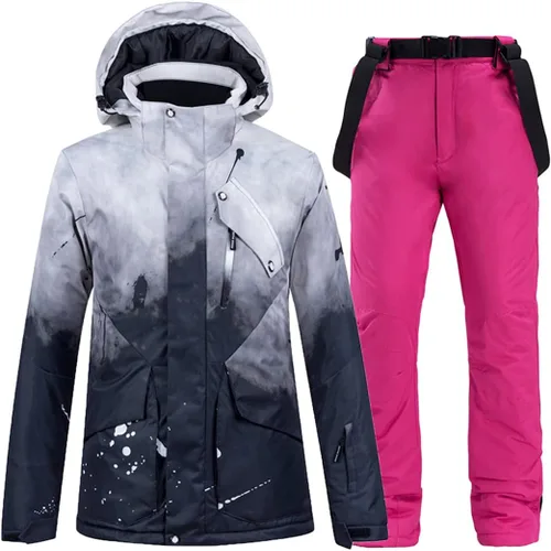 Miniatura 11 de Conjunto de pantalones gruesos y cálidos para mujer, para esquí, snowboard, chaqueta
