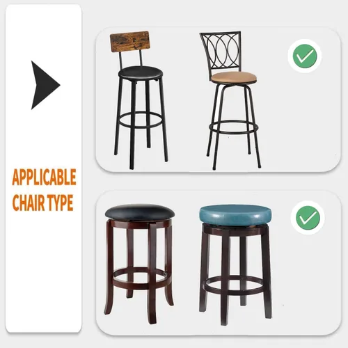 Miniatura 6 de Deisy Dee 4 fundas de asiento redondas para taburetes de bar, fundas elásticas para sillas redondas de 13 a 16 pulgadas (naranja)