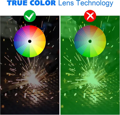 Miniatura 4 de Casco de Soldadura con Oscurecimiento Automático de Color Verdadero con Rango de Sombra Ajustable 4/9-13 para Máscara de Soldador TIG MIG ARC Azul