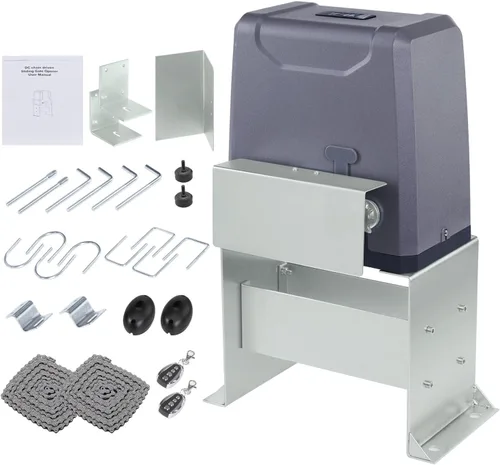 CO-Z Abridor automático de puerta corredera de 3300 libras con 2 controles remotos, motor de puerta deslizante de valla de entrada eléctrica, kit