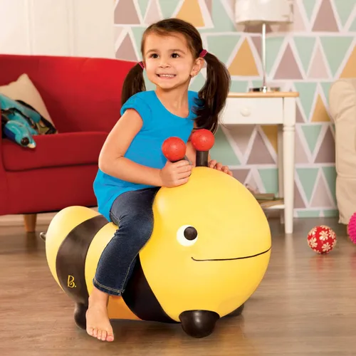 Miniatura 5 de B. toys – Juguetes inflables Bee Bouncer para montar – Juguetes para niños con bomba de aire – Juguetes para niños pequeños para el equilibrio