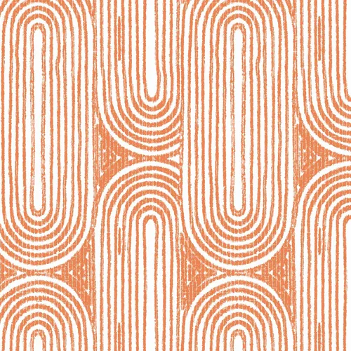 Livelynine Papel tapiz despegar y pegar de 17.5 x 276 pulgadas, naranja funky y blanco, bohemio chic, geométrico, moderno de mediados de siglo,