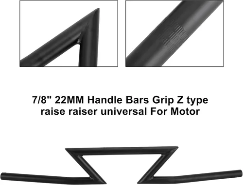 Miniatura 5 de Motocicleta 7/8 "0.866 in manillar, universal 7/8 "0.866 in raiser Z-Bar Z-Barx manillar negro para Harley Touring Street Glide Electra