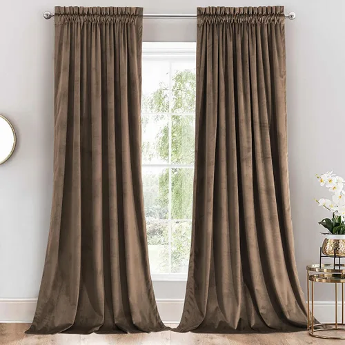 Miniatura 6 de Royal Hotel Bedding Paneles de cortinas opacas de terciopelo con bolsillo superior para cortinero, peso pesado, paneles sólidos de terciopelo suave