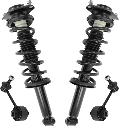 Miniatura 15 de Detroit Axle - Kit de 4 barras estabilizadoras delanteras para Ford F-150 2021 2022 2023 2024, 2 puntales con resorte helicoidal, 2 eslabones