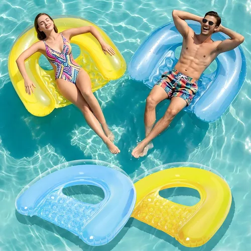 PuppyuWill - Paquete de 2 flotadores de piscina para adultos, diseño minimalista para silla de piscina, 46 x 36 pulgadas, colores que aumentan el