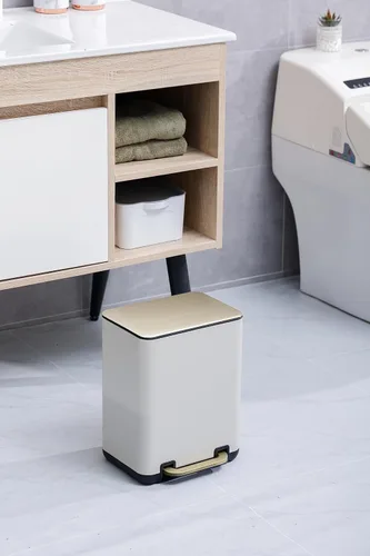 Miniatura 2 de SunnyPoint Cubo de basura pequeño de 6 litros (1.58 galones) con cubos interiores de plástico; baño rectangular, oficina, cocina y dormitorio, paso
