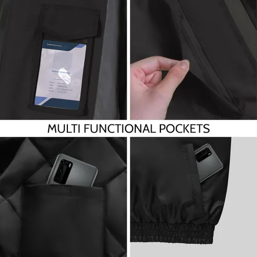 Miniatura 2 de Chaquetas de seguridad de alta visibilidad con bolsillos para hombres y mujeres, abrigos reflectantes de construcción para clima frío, impermeable