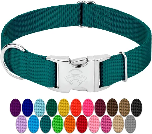 Miniatura 9 de Country Brook Petz – Collar de nailon premium para perro con hebilla de metal – Vibrante selección de 25 colores, Azul Océano