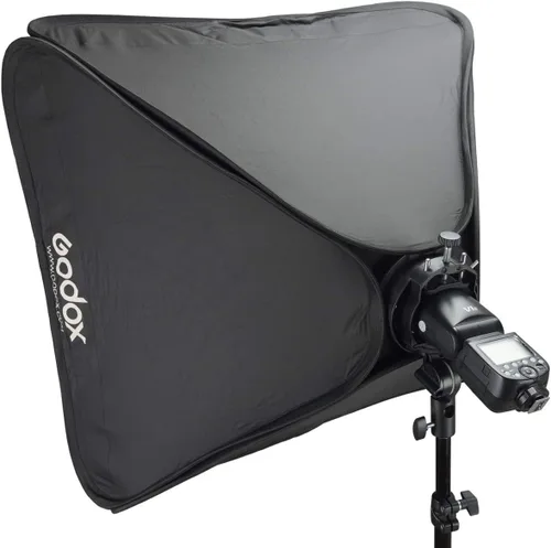 Miniatura 2 de Godox Caja de luz universal plegable de 23.6 in x 23.6 in con rejilla de panal + soporte Speedlite S2 para Godox serie V1, AD200Pro, AD200