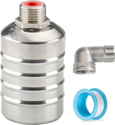 Baomain Válvula automática de control de nivel de agua, rosca macho de 1/2 pulgada, válvula de flotador de cierre automático, acero inoxidable 304