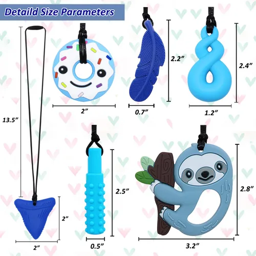 Miniatura 9 de Collar masticable, juguetes sensoriales para niños con autismo, paquete de 10