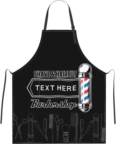Miniatura 35 de Delantal de barbería personalizado para hombres, delantal de peluquería personalizado con bolsillos, delantal ajustable personalizado para peluquería