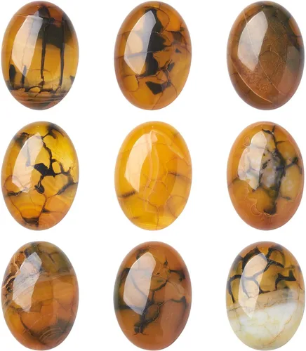 Miniatura 8 de Crafans Flat Back Gemstone Oval Cabochons Natural Stone Cabochons Healing Power Stone Chakra Crystal for Crafts DIY Jewelry Making Supplies
