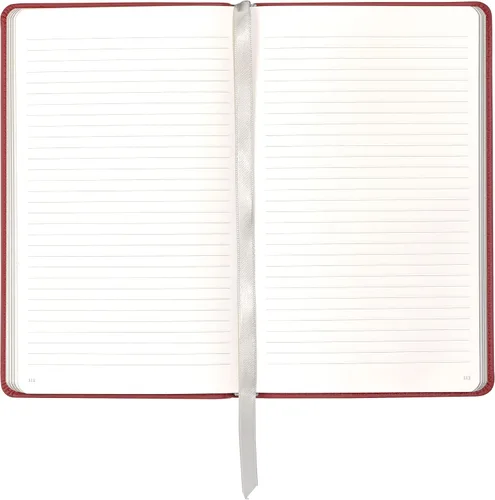 Miniatura 3 de Cuaderno de escritura clásico de cuero, tapa blanda, rayado estrecho, tabla de contenido y páginas numeradas Britannica Rojo