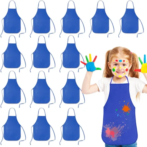 Miniatura 14 de KUUQA 16/24/30/36/40Pcs Delantal para pintar para niños, delantal de pintura para niños, delantal de arte para niños para suministros de pintura