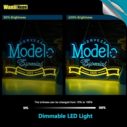 Miniatura 3 de Modelo Letrero de Neón para Decoración de Pared, Luces LED Regulables para Barra de Cerveza, Caverna del Hombre, Dormitorio, Hogar, Tienda, Pub