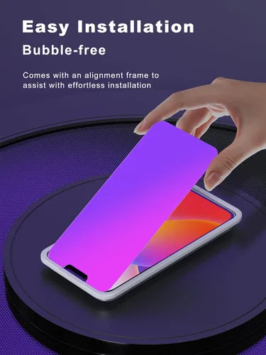 Miniatura 6 de GIGIKISS Protector de pantalla de privacidad compatible con iPhone 12 Pro Max de 6.7 pulgadas, degradado morado, antiespía, anti luz azul, protector