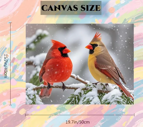 Miniatura 5 de ACANDYL Kit de pintura por números de Navidad para adultos, principiantes, pintura por números para adultos, lienzo cardenal, pintura de Navidad por