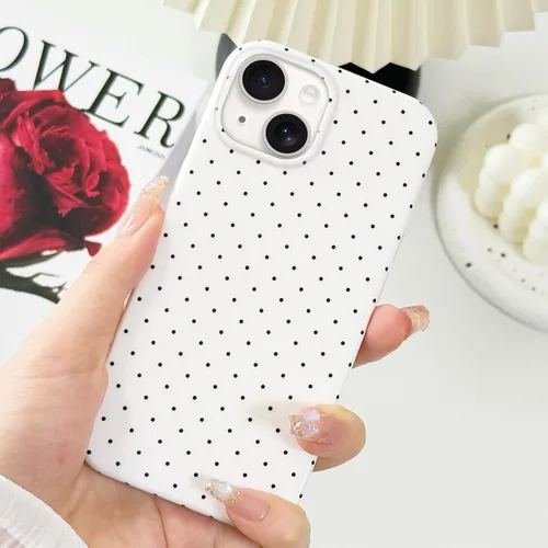 Miniatura 2 de Hython Funda para iPhone Air, diseño estético de lunares lindos, funda simple de 6.5 pulgadas, delgada, antiarañazos, parachoques de TPU suave, a