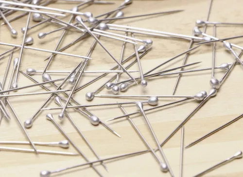 Miniatura 4 de Shapenty Alfileres de acolchado rectos de acero inoxidable de 1.024 in/1 pulgada, alfileres de cabeza de bola de satén fino para manualidades