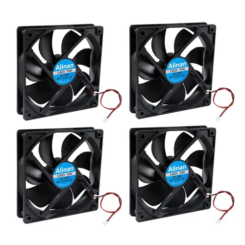 Miniatura 10 de Alinan 4pcs 4.724x4.724x0.984 in 5V Ventilador USB 2000RPM 66.3CFM 31.5dBA Computadora y Electrónica Ventilador de Refrigeración
