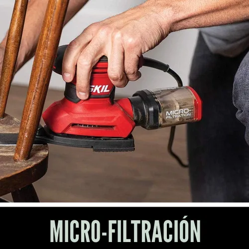 Miniatura 4 de SKIL SR232301 - Lijadora de detalles multifunción con cable con caja antipolvo de microfiltro, 3 accesorios adicionales y 12 hojas de lijado