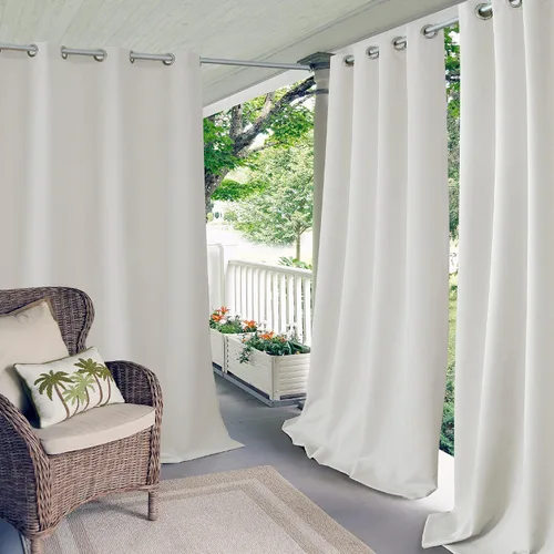 Miniatura 12 de Elrene Home Fashions Panel de cortina de ventana con ojales y protección UV para interiores y exteriores