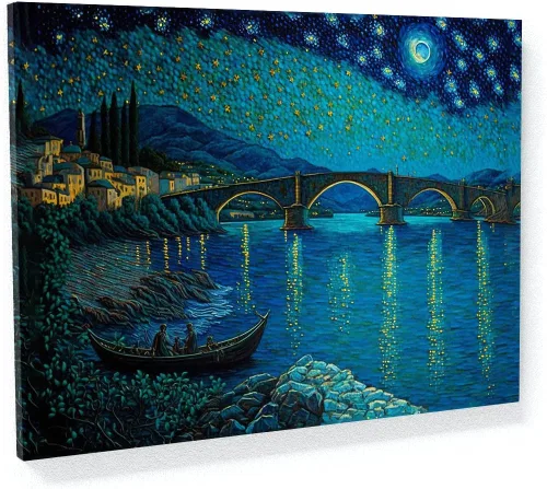 Miniatura 64 de Sense Canvas Pop Art The Starry Night 20 - Lienzo decorativo para decoración del hogar, póster grande de 40 x 30 pulgadas, 0.75 pulgadas
