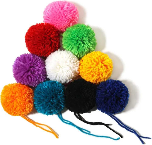 Miniatura 7 de 10 pompones de hilo grandes de 3 pulgadas, hechos a pedido, bolas de hilo acrílico para sombreros o decoraciones de fiesta, pompones de manualidades